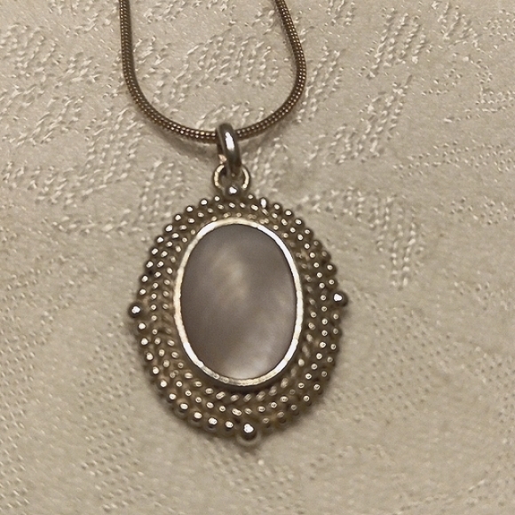 Jewelry - Vintage 925 White Chalcedony Necklace
